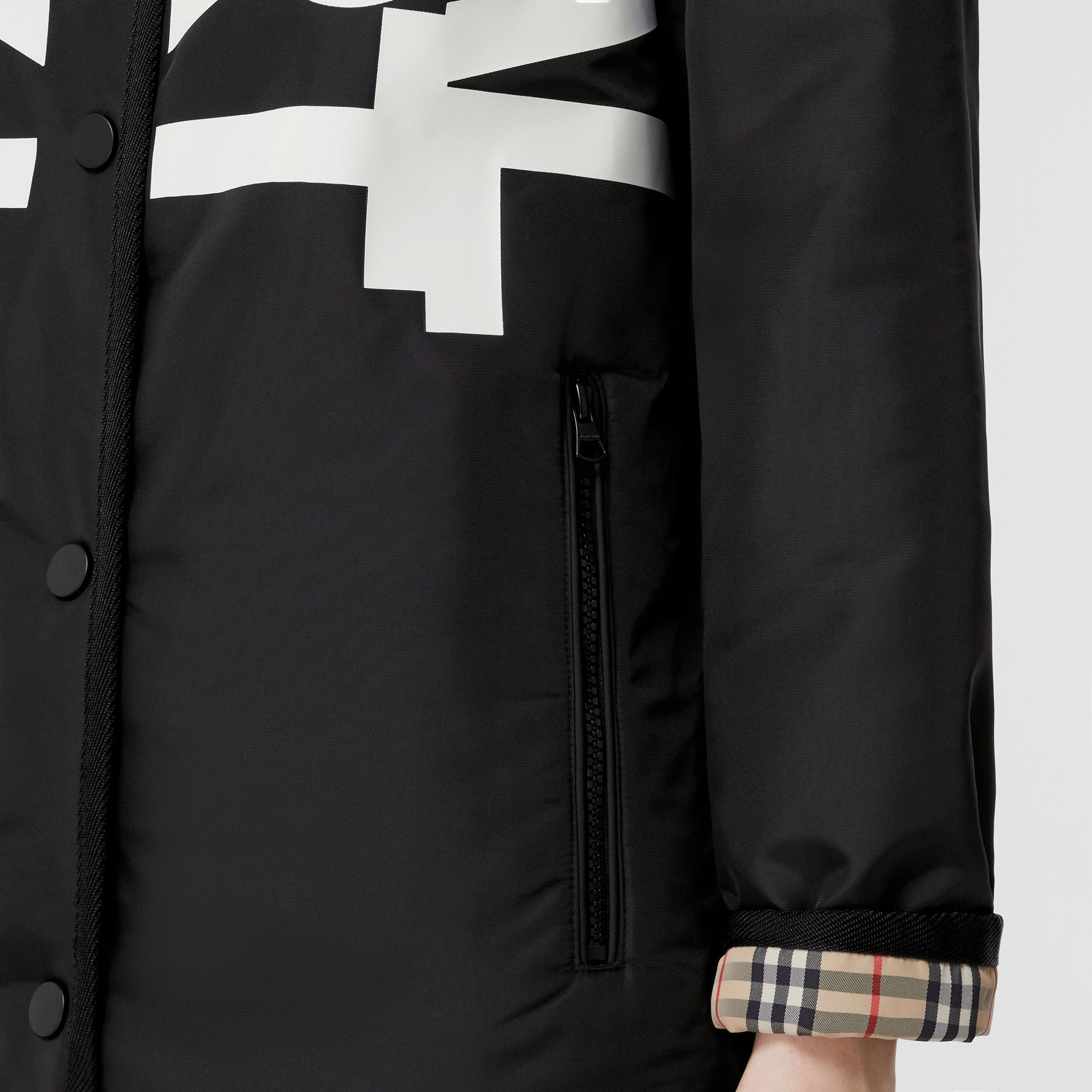 Veste réversible à motif check - Black