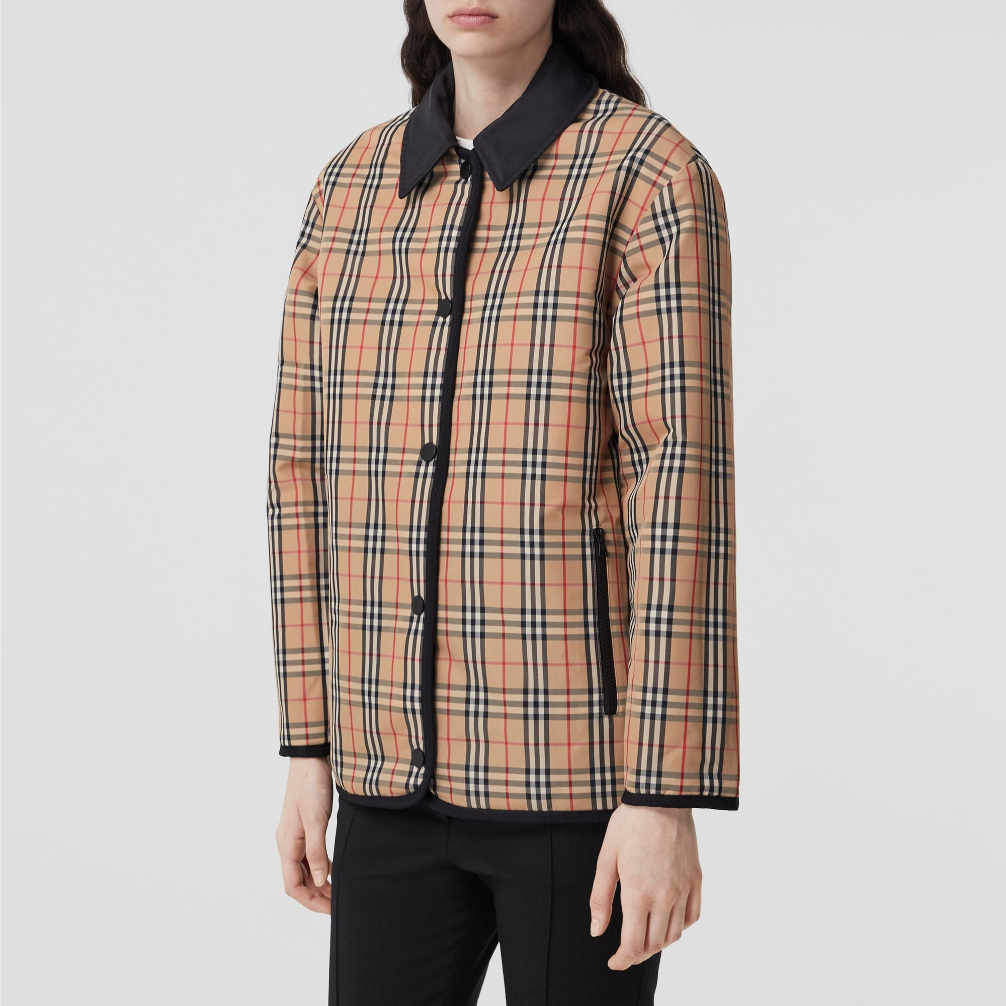 Veste réversible à motif check - Black