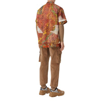 T-shirt oversize en mesh à imprimé carte - Bright Orange