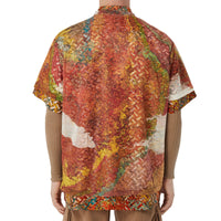 T-shirt oversize en mesh à imprimé carte - Bright Orange