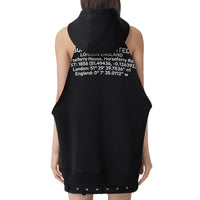 Top long à capuche sans manches - Black