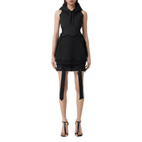 Top long à capuche sans manches - Black