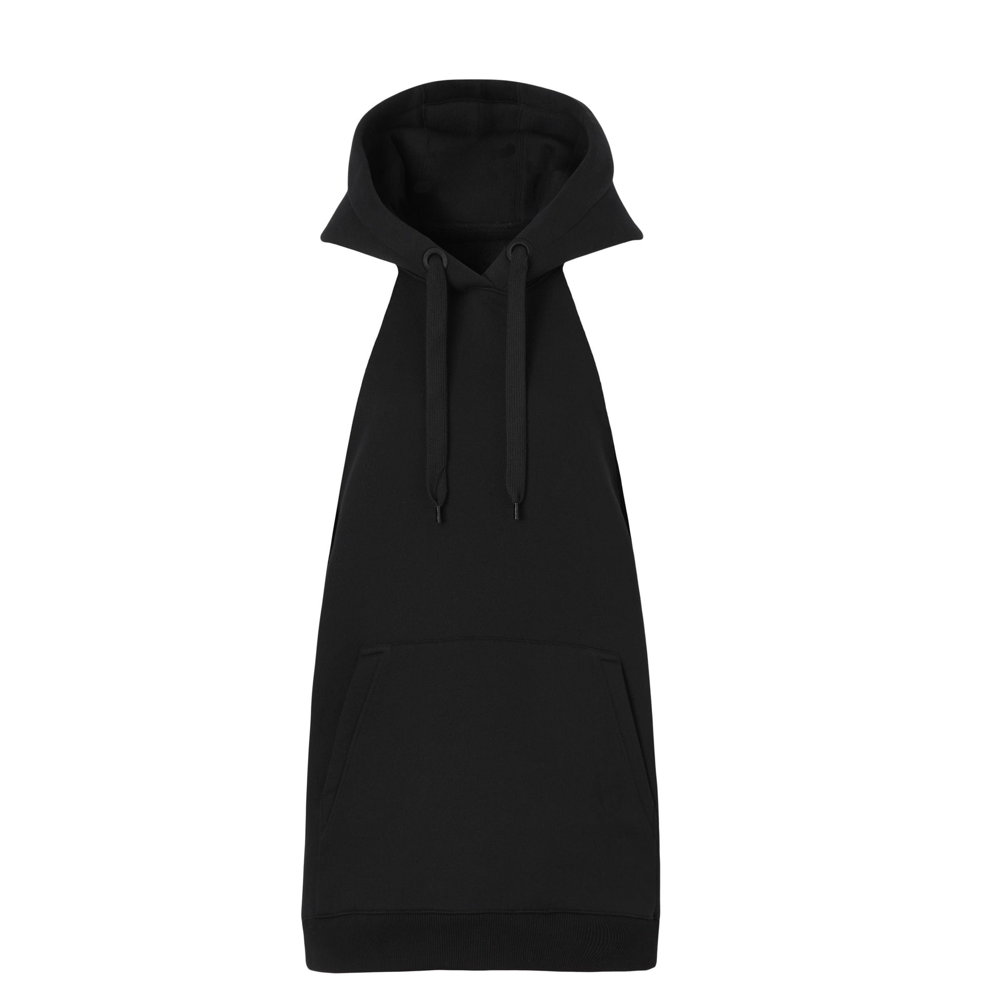 Top long à capuche sans manches - Black