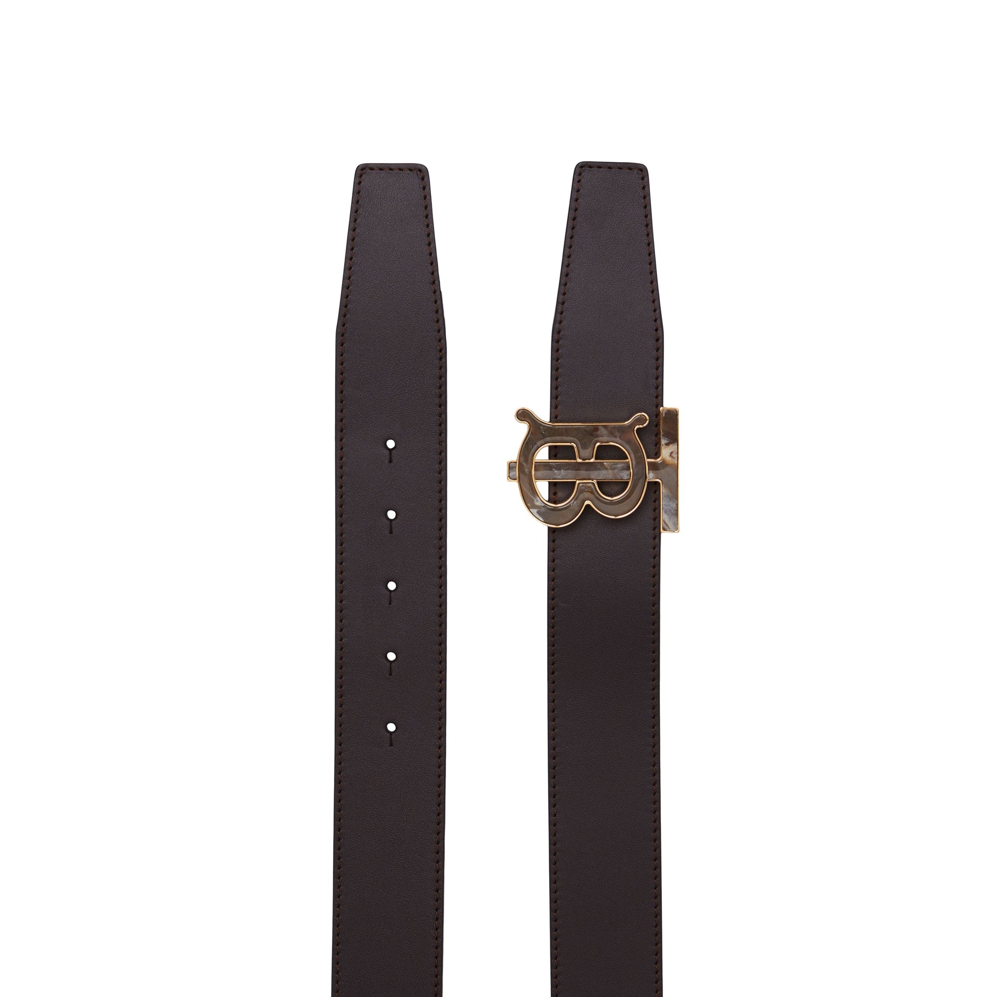 Ceinture large réversible en cuir - T Moro
