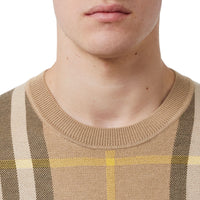 T-shirt en jacquard de soie et laine - Truffle Check
