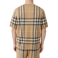 T-shirt en jacquard de soie et laine - Truffle Check