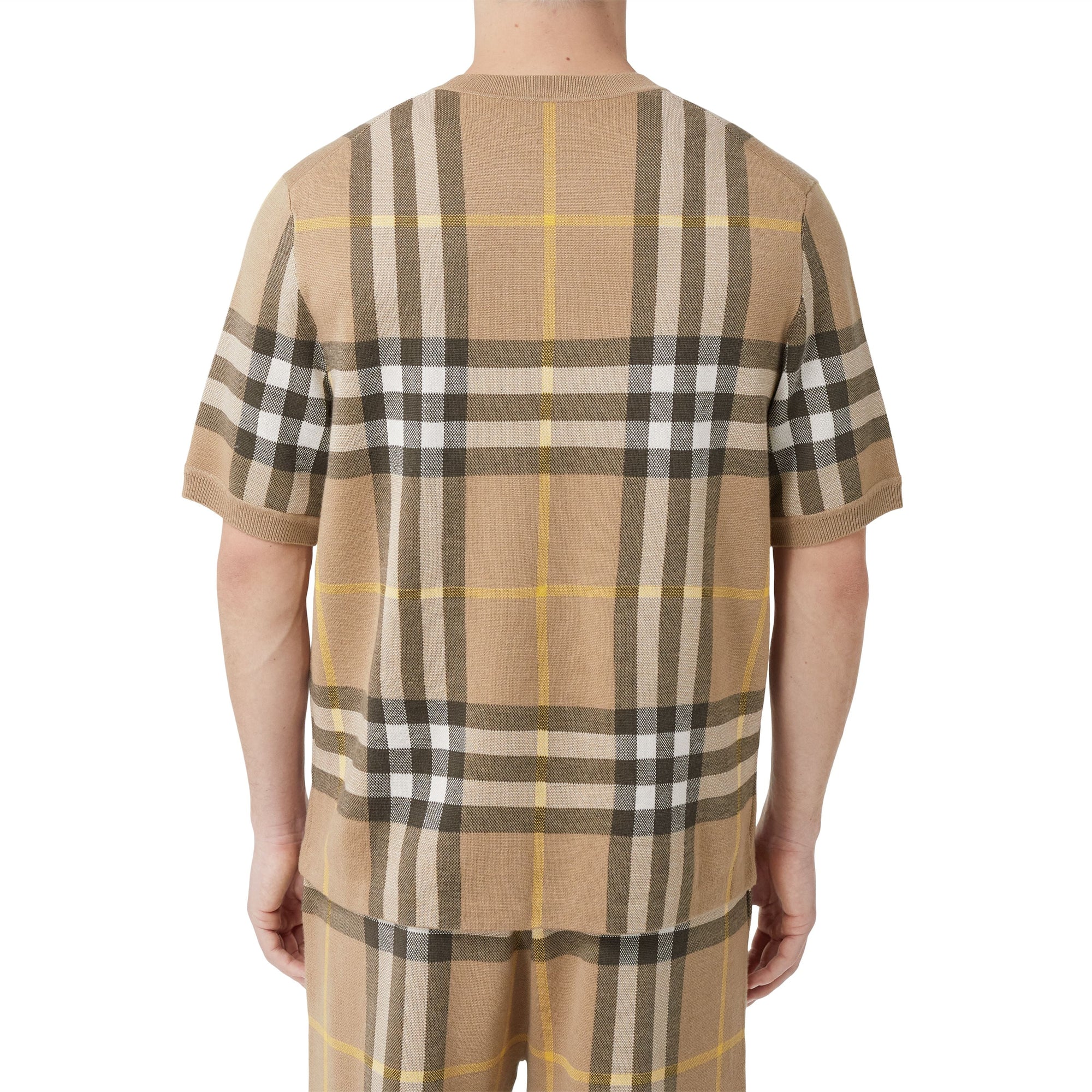 T-shirt en jacquard de soie et laine - Truffle Check