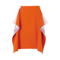 Jupe en laine à imprimé carte - Dark Orange
