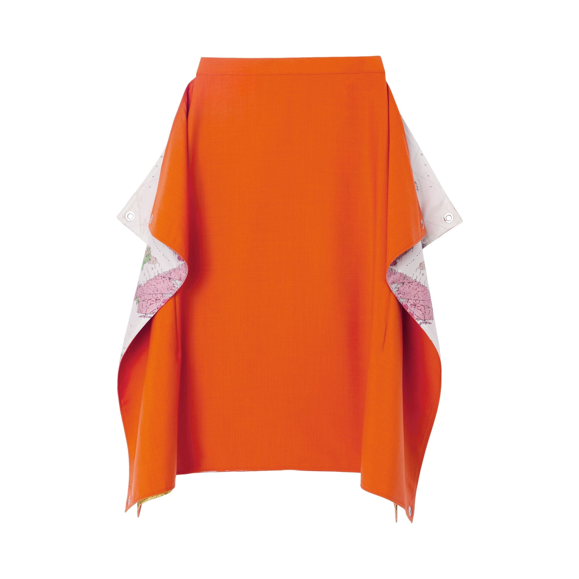 Jupe en mohair et laine à imprimé carte - Dark Orange