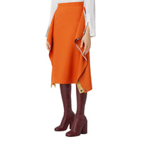 Jupe en laine à imprimé carte - Dark Orange