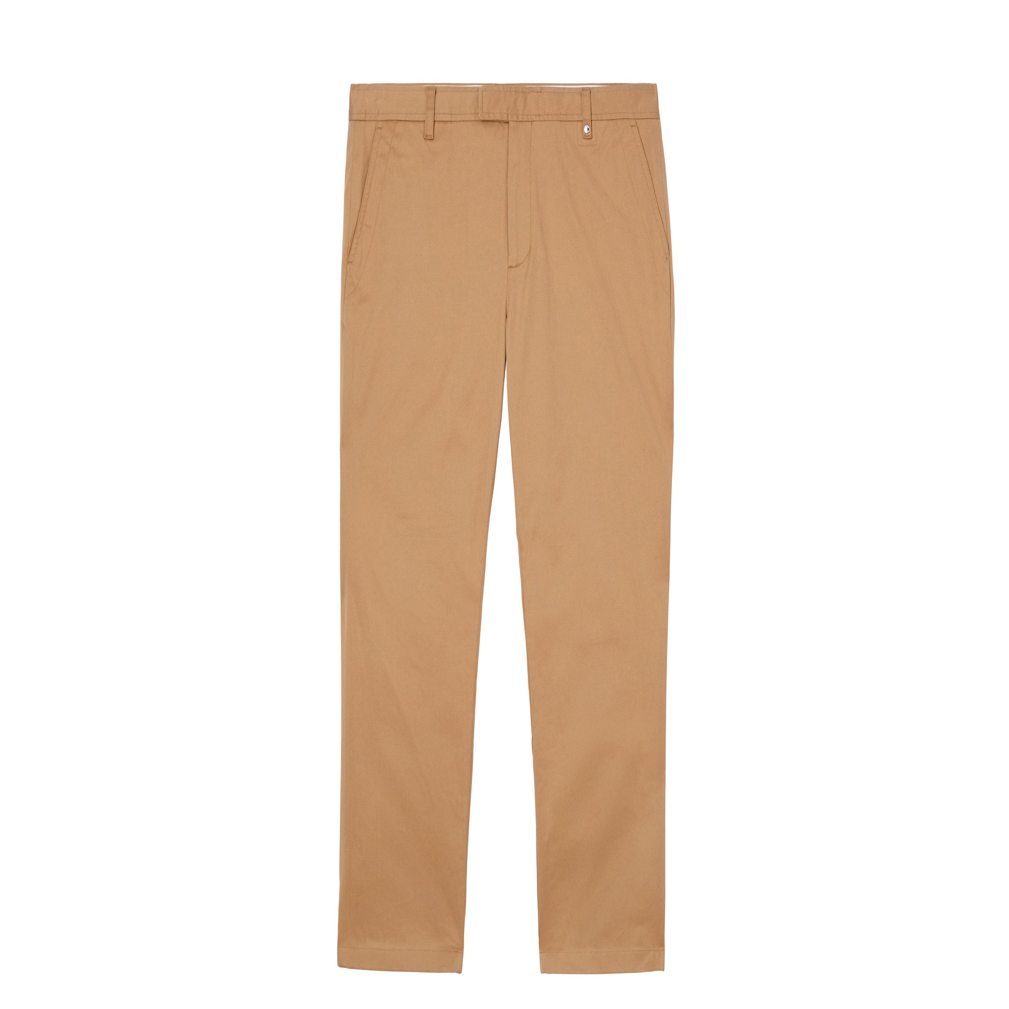 Pantalon chino slim extensible à motif monogramme - Camel