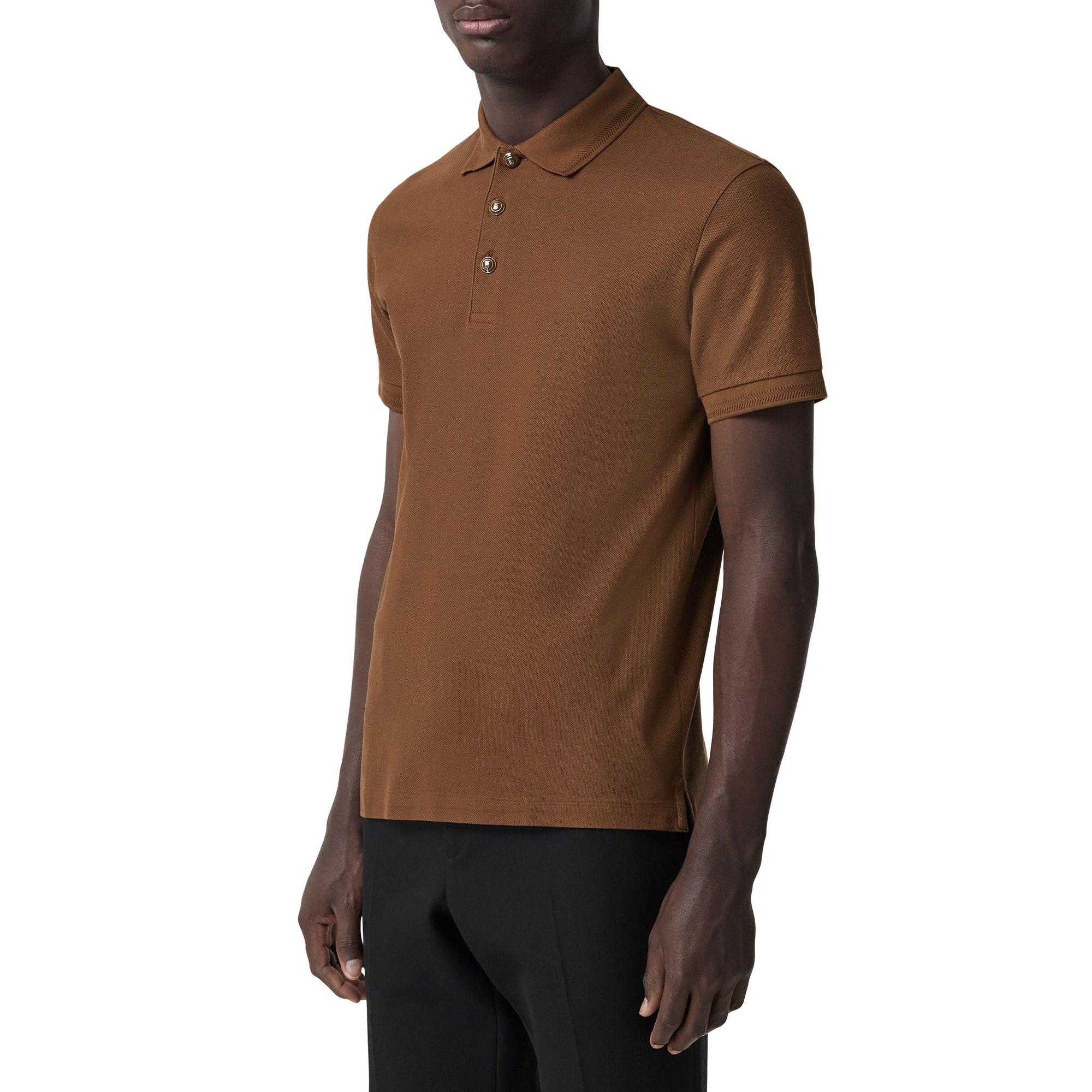 Polo en piqué de coton - Dark Birch Brown