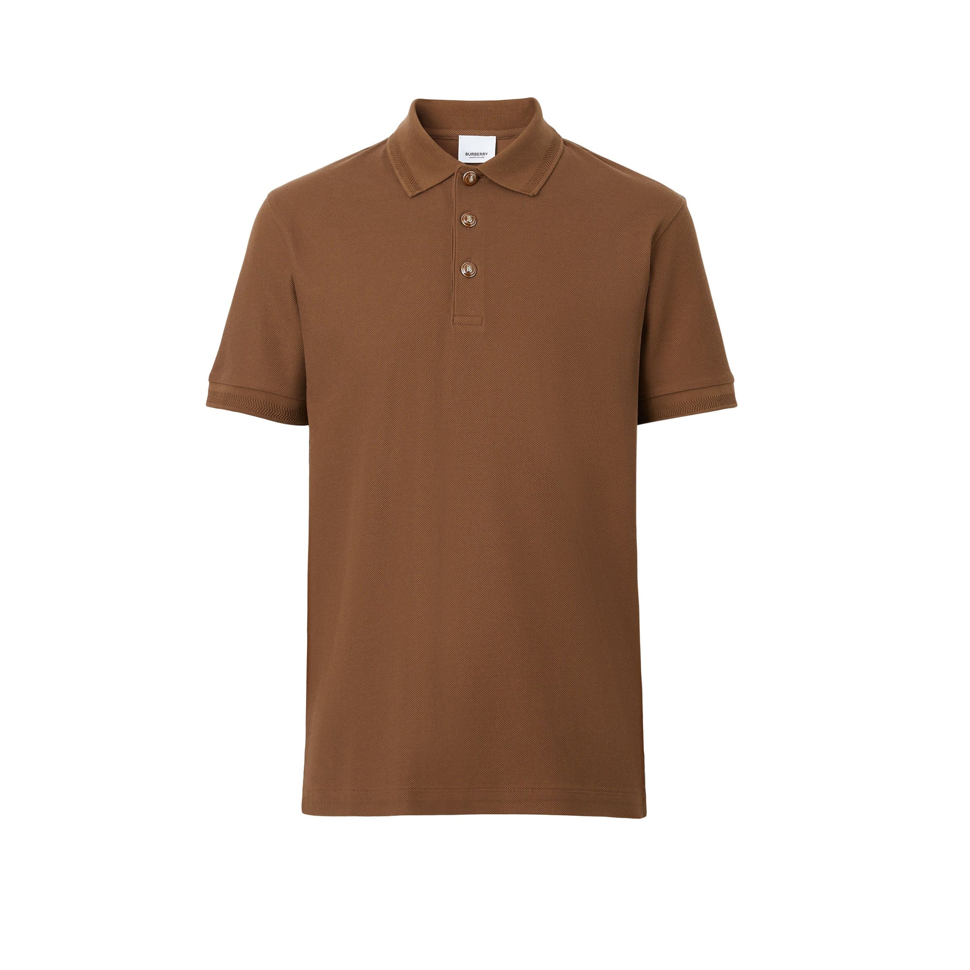 Polo en piqué de coton - Dark Birch Brown