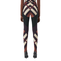 Legging stretch à chevrons à motif check - Dark Birch Brown
