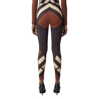 Legging stretch à chevrons à motif check - Dark Birch Brown