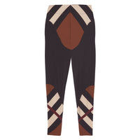 Legging stretch à chevrons à motif check - Dark Birch Brown