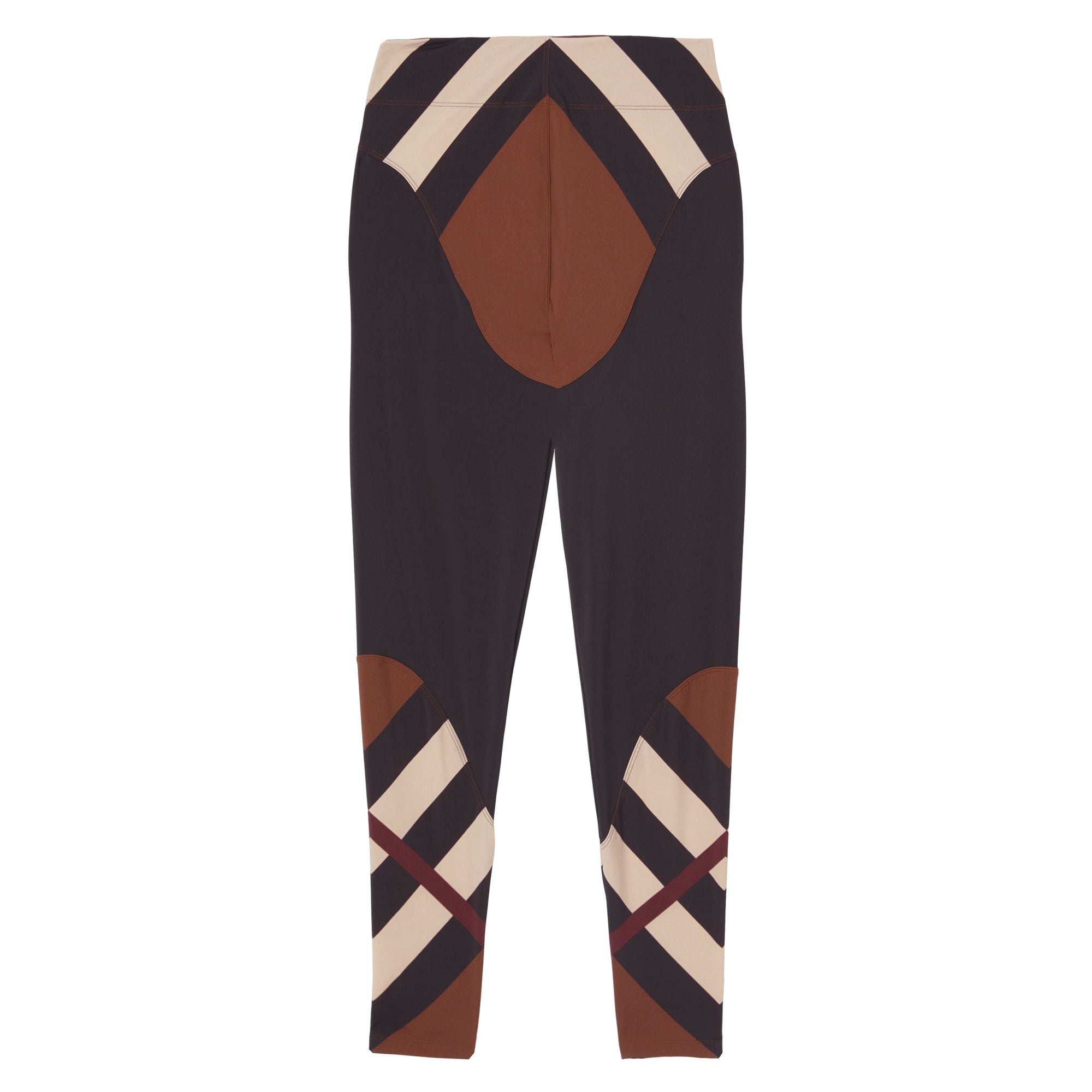 Legging stretch à chevrons à motif check - Dark Birch Brown