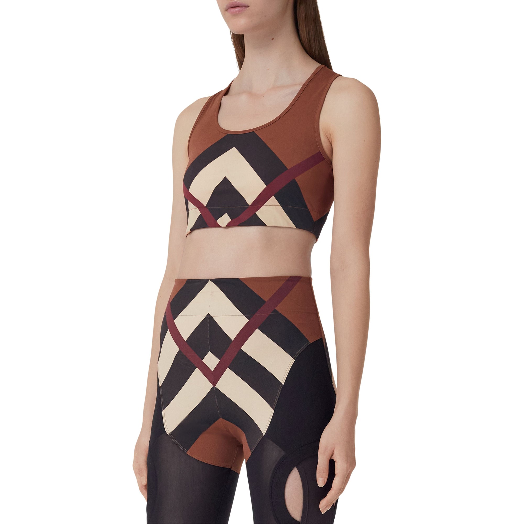 Top court stretch à chevrons - Dark Birch Brown