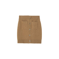 Mini jupe en coton mélangé - Camel Melange