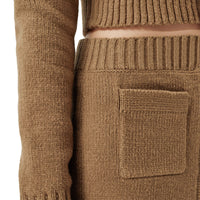 Mini jupe en coton mélangé - Camel Melange