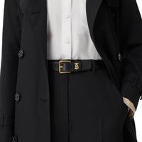 Ceinture initiale TB en cuir - Black