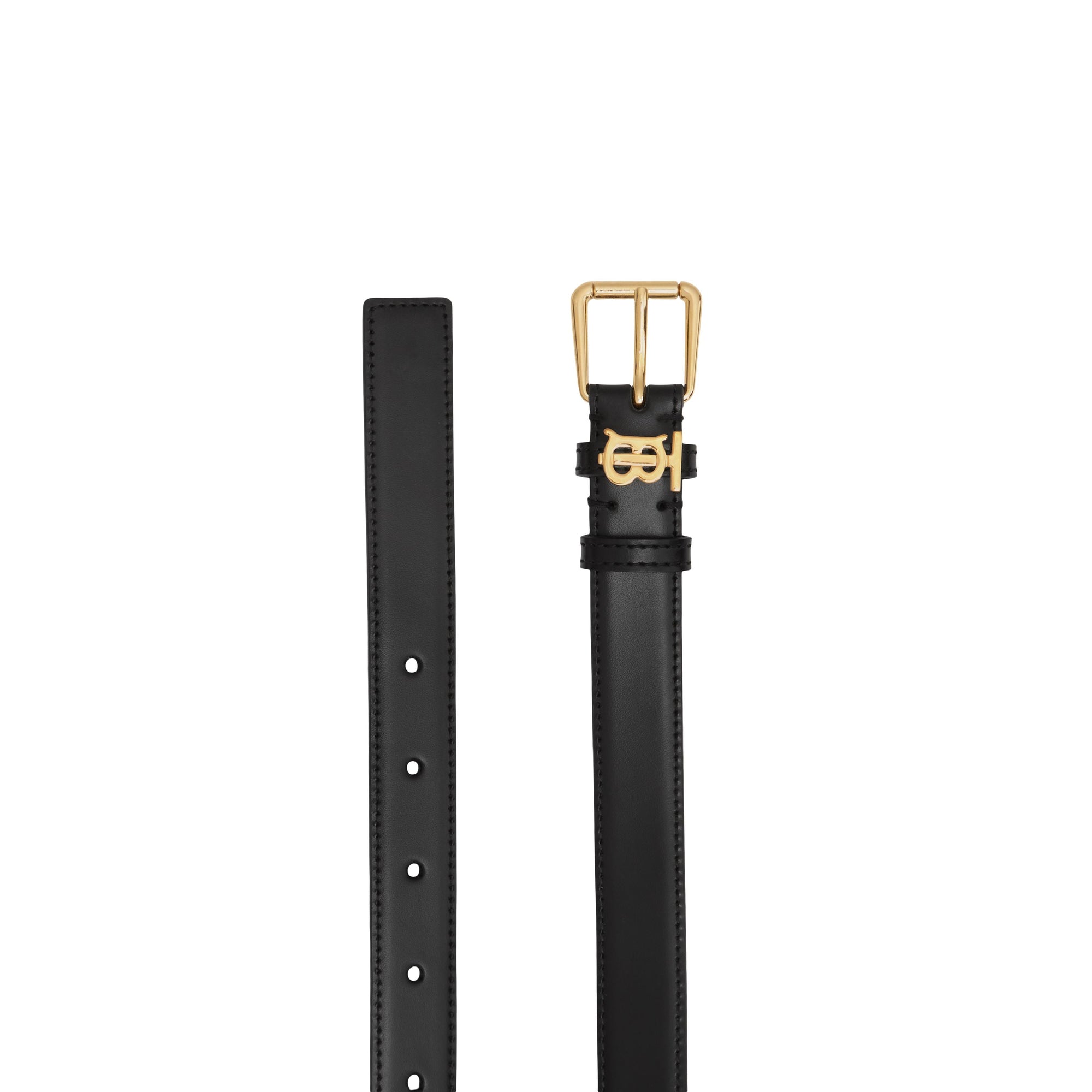 Ceinture initiale TB en cuir - Black