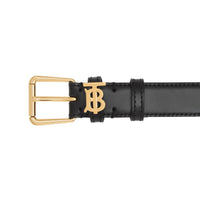 Ceinture initiale TB en cuir - Black