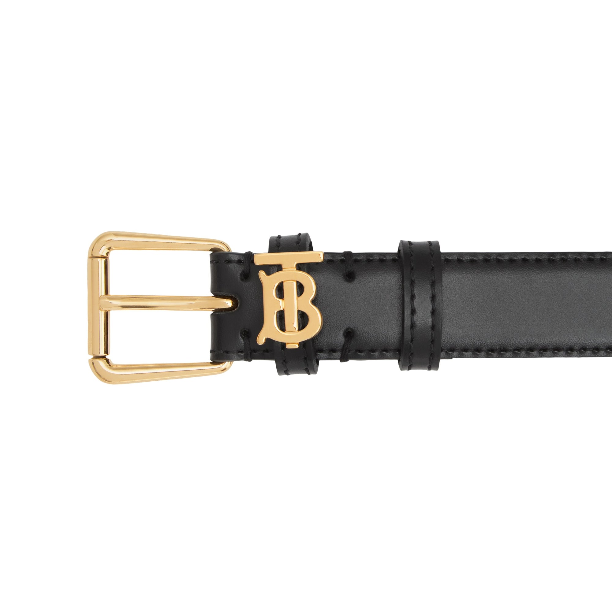 Ceinture initiale TB en cuir - Black