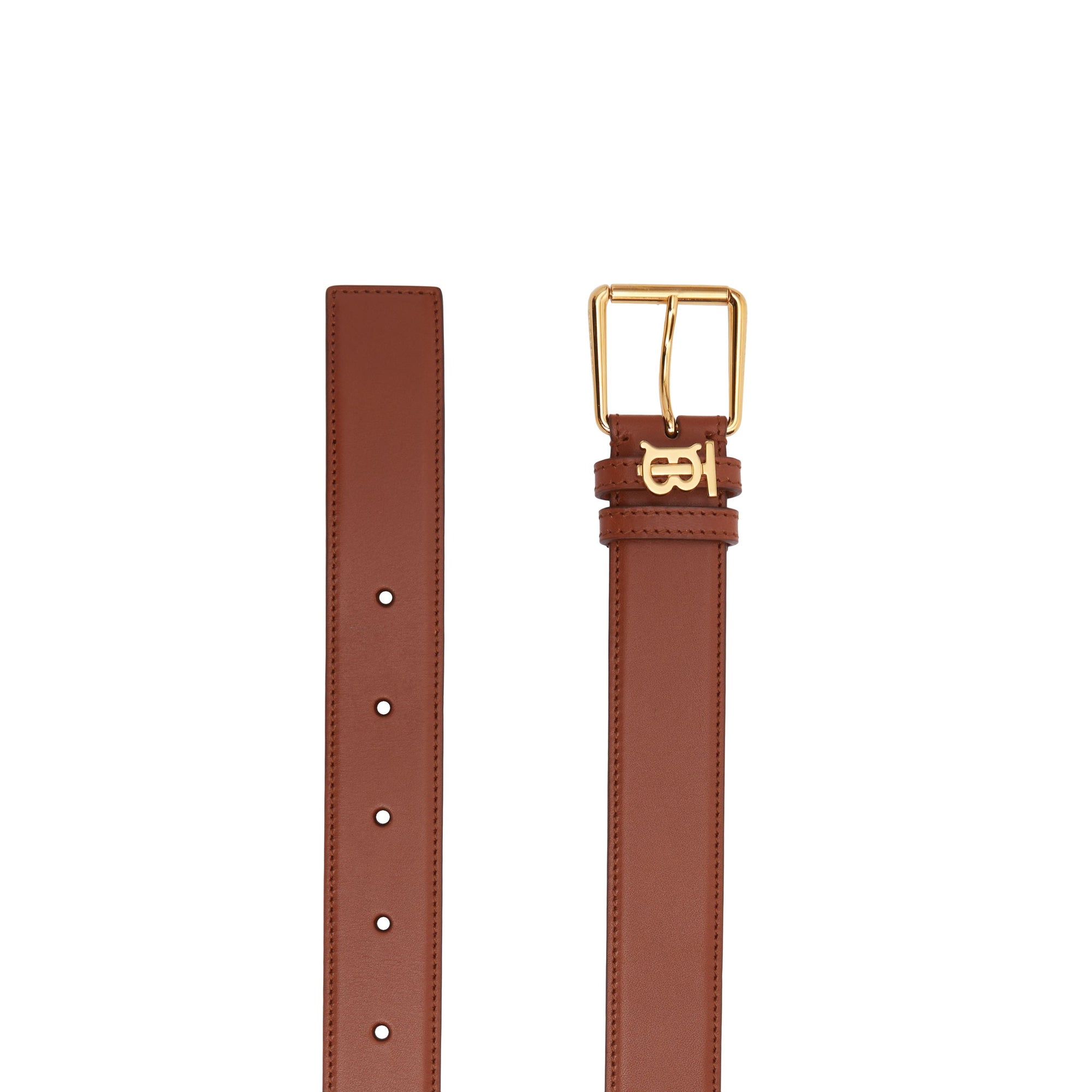 Ceinture initiale TB en cuir - Tan