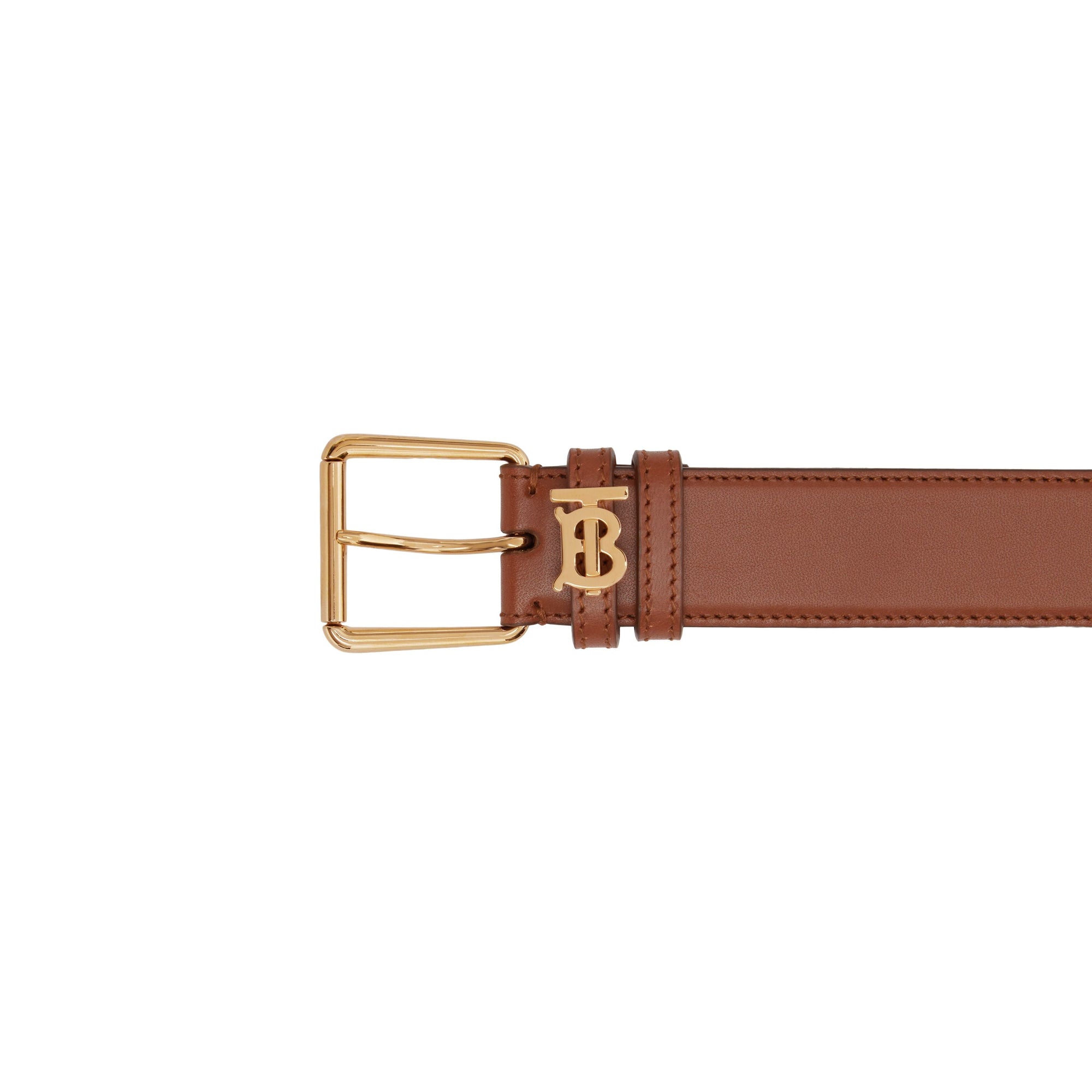 Ceinture initiale TB en cuir - Tan