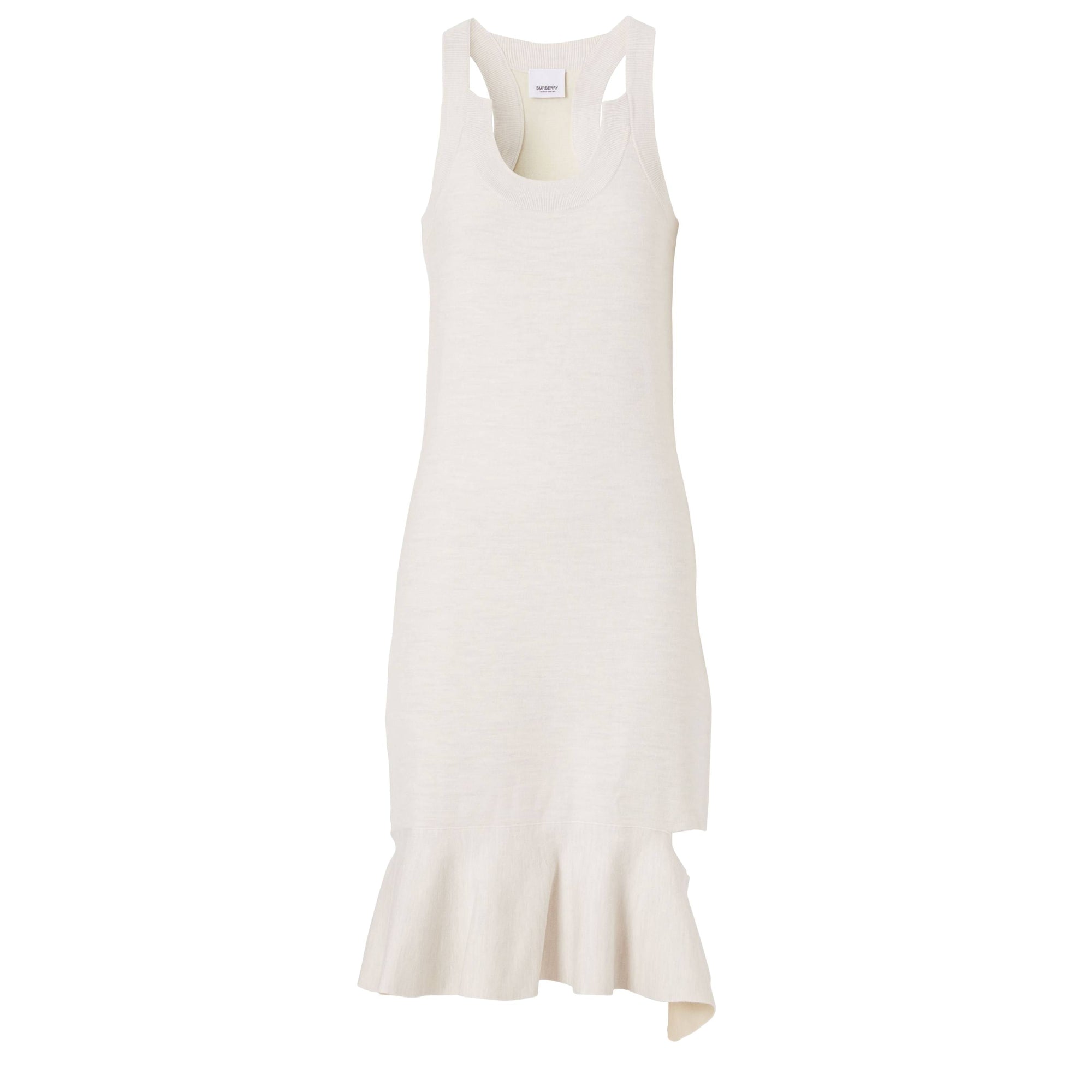 Robe péplum en laine à découpe - Oatmeal