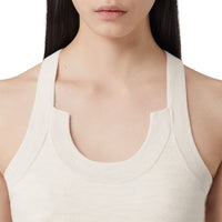 Robe péplum en laine à découpe - Oatmeal