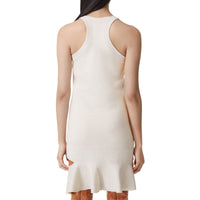 Robe péplum en laine à découpe - Oatmeal