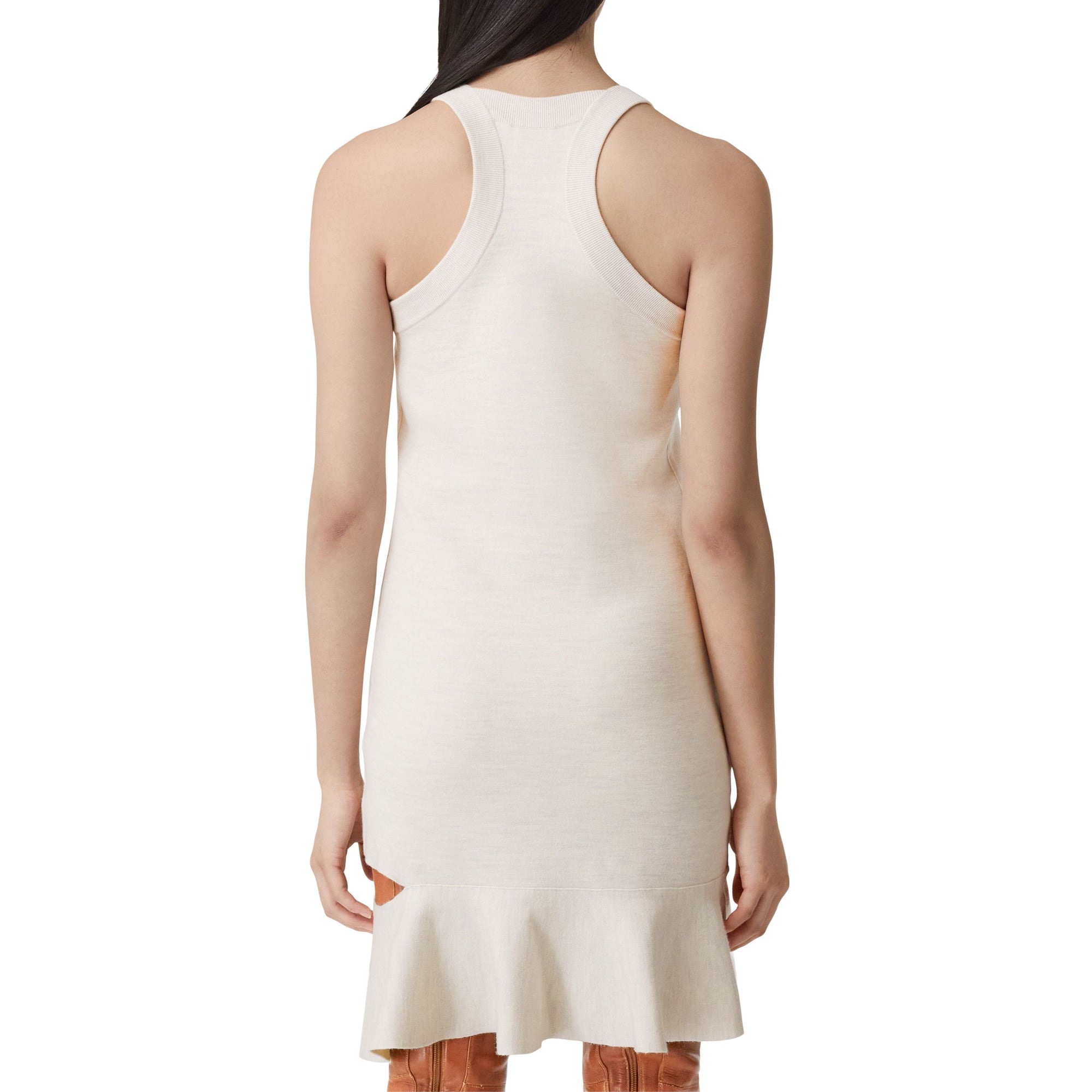 Robe péplum en laine à découpe - Oatmeal