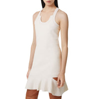 Robe péplum en laine à découpe - Oatmeal