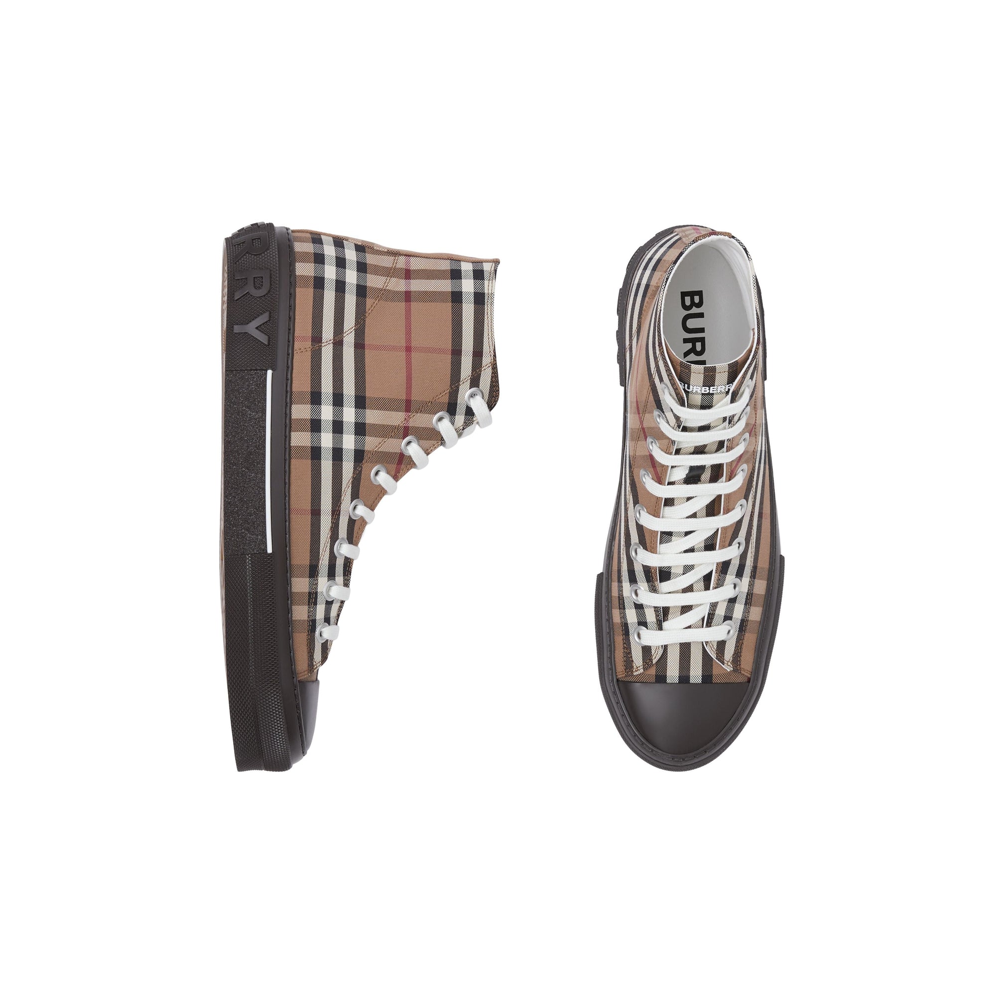 Sneakers montantes à motif check - Birch Brown Check