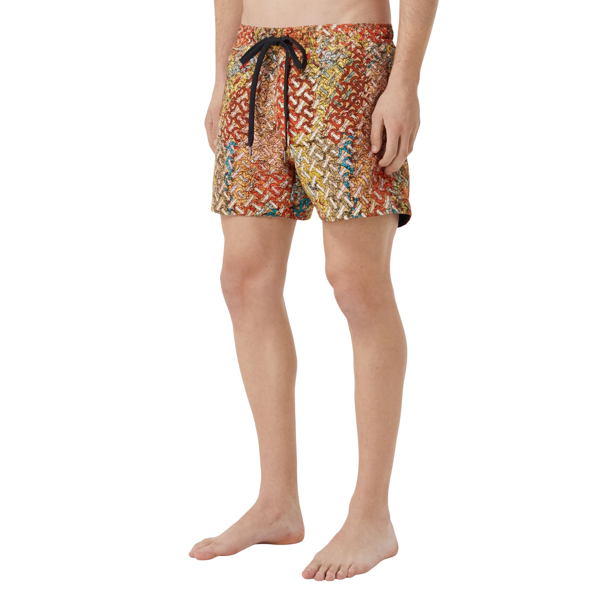 Short de bain à imprimé carte - Bright Orange Check