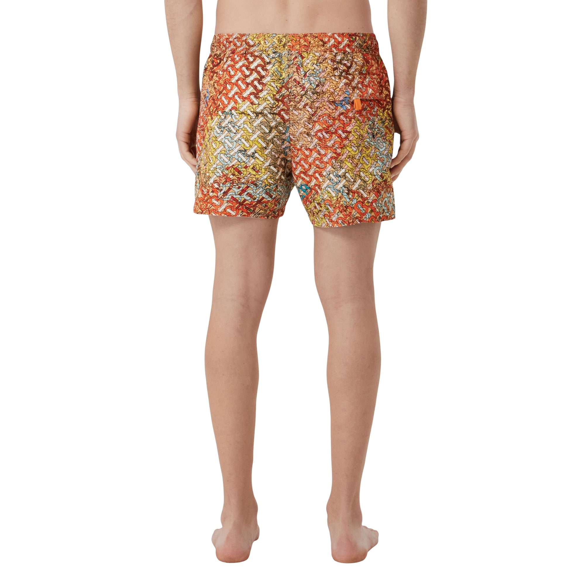 Short de bain à imprimé carte - Bright Orange Check