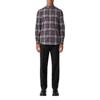 Chemise à motif check à col en pointe - Deep Maroon Check
