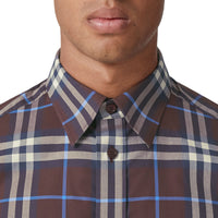 Chemise à motif check à col en pointe - Deep Maroon Check