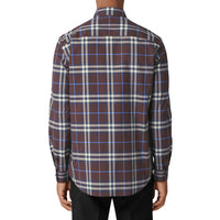 Chemise à motif check à col en pointe - Deep Maroon Check