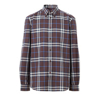 Chemise à motif check à col en pointe - Deep Maroon Check