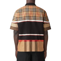 Chemise à manches courtes à carreaux patchwork - Archive Beige Check