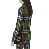 Mini sac Pocket en coton technique et cuir - Black & Tan