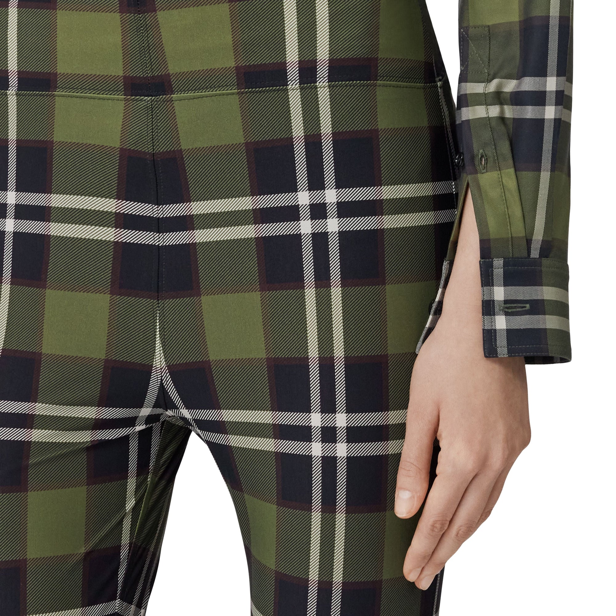 Legging stretch Vintage Check - Dark Olive Green Check