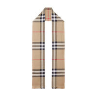Écharpe en laine et soie à motif check - Archive Beige
