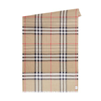 Écharpe en laine et soie à motif check - Archive Beige