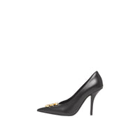 Escarpins à bout pointu 100 en cuir monogramme - Black
