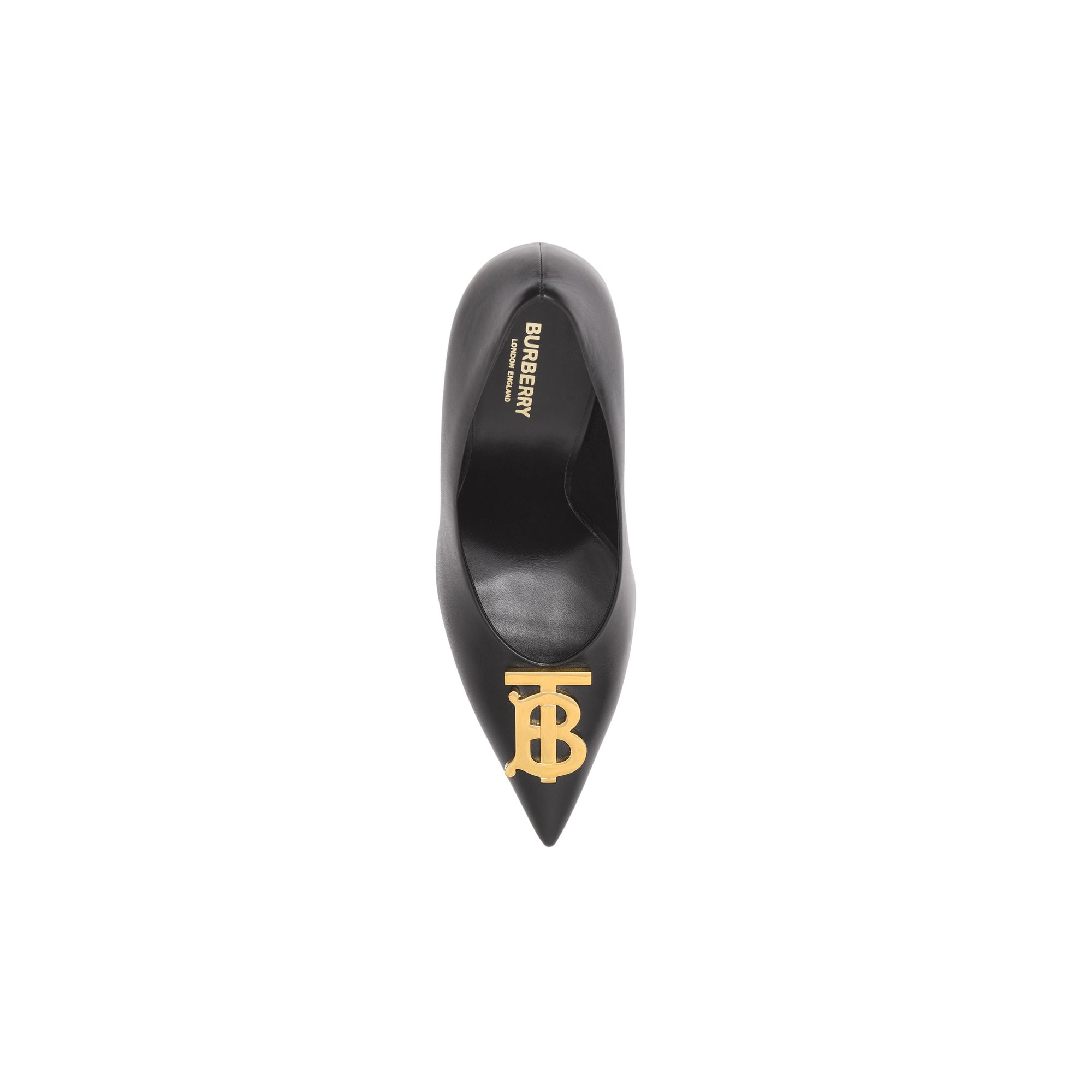 Escarpins à bout pointu 100 en cuir monogramme - Black