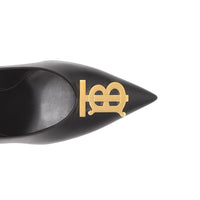 Escarpins à bout pointu 100 en cuir monogramme - Black